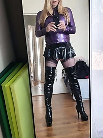 Purple Latex and Long Blonde