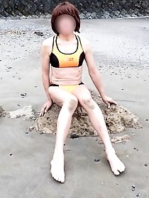 Japanese crossdresser in swimsuit number 3.