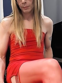 Hot MILF Crossdresser Fucks a Young Guy with a Big Dick