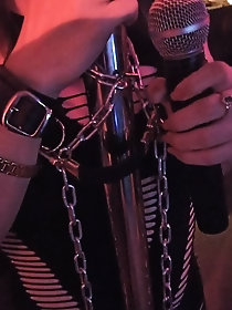 Dissolute ladyboy tarts are playing with their tits