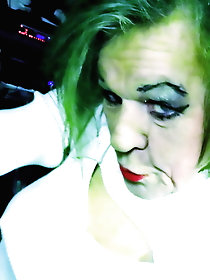 Chubby shemale strumpet looks excited