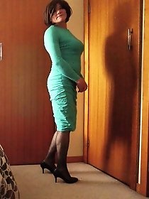 Crossdress Bedroom Little Blue Dress Striptease
