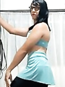 Femboy fitness model shows off body in sexy ways